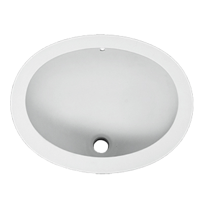 Solid Surface Undermount Vanity Sink with Overflow - Bone