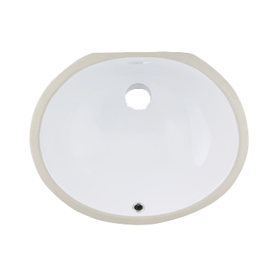 19 x 16 x 8 White Undermount Oval Porcelain Sink