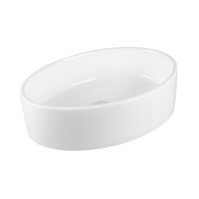 16 x 14 x 5 White Ellipse Vessel Porcelain Sink