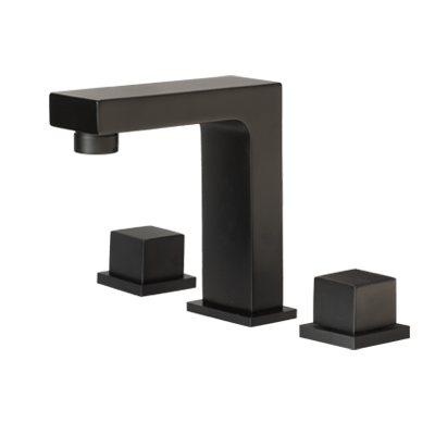 Westbrook Matte Black Bath Faucet Wide Spread Square