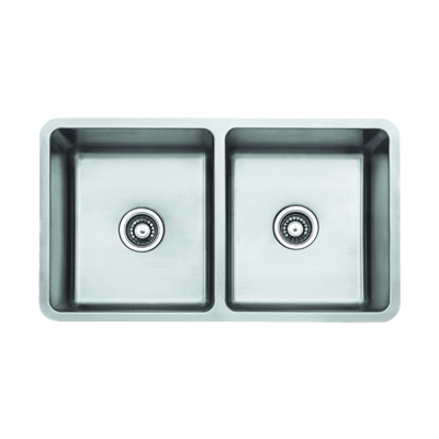 Stainless Steel 33 x 19 x 9 Double Bowl Kitchen Sink 1"r 18G