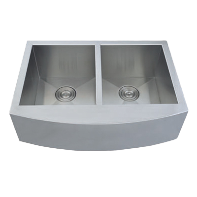 Stainless Steel 36 x 21 x 10 Double Bowl Apron Sink 16G