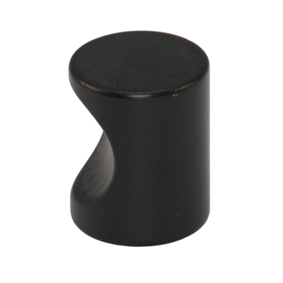 20mm Notched Round Aluminum Matte Black Knob