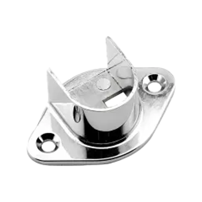 Wardrobe Rail End Support Round Open Flange