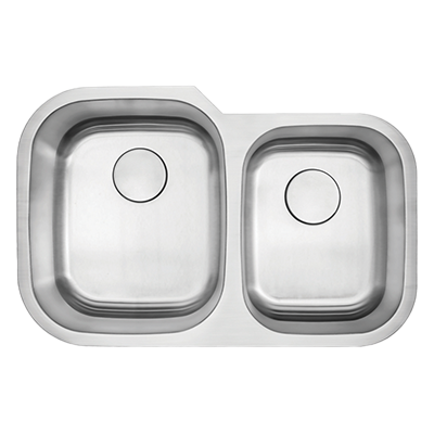 [1631-8127] Orion 18G 1-3/4 Double Bowl Kitchen Sink H-201