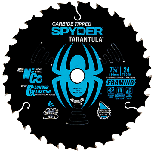 [13001] Spyder Tarantula Circular Saw Blades NiCo Carbide Tipped 7-1/4" 24T