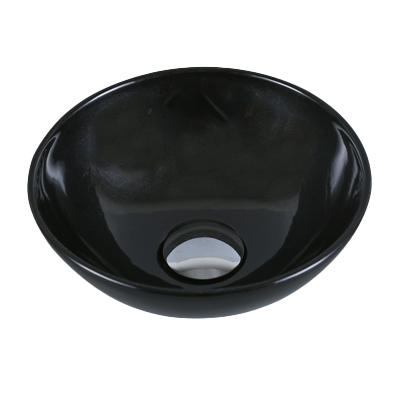[TDS7061-BP] 10 x 10 x 4 Black Small Round Vessel Porcelain Sink