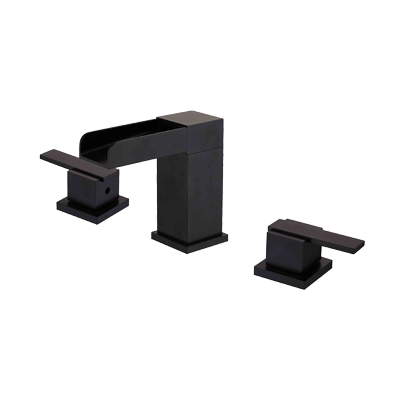 [TDF0113-BLK] Bradford Matte Black Waterfall Bath Faucet Wide Spread