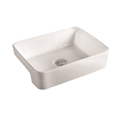 [TDS0105B-P] 19 x 14.5 x 5 Rectangular Apron Vessel Sink Porcelain