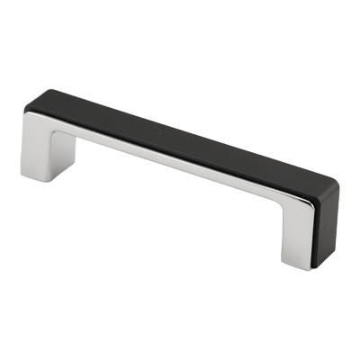 [THL2359-096] 96mm Modern Matte Black & Chrome Handle