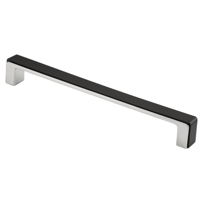 [THL2359-192] 192mm Modern Matte Black & Chrome Handle