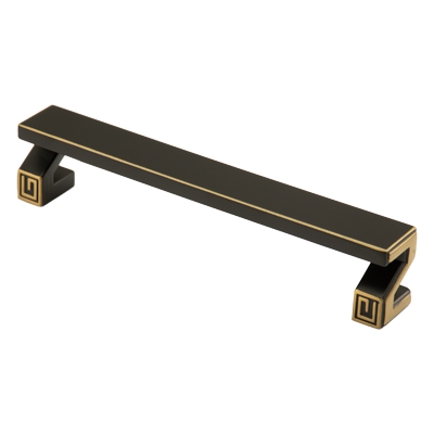[THL2369-128] 128mm Classic Black & Antique Bronze Handle