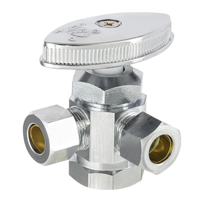 [7315-123838] Dual Outlet Multi-Turn Angle Valve 1/2" FIP x 3/8" OD x 3/8" OD 