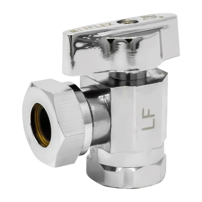 [4A1212] 1/2" FIP x 1/2" OD Slip Joint 1/4 Turn Angle Stop Valve