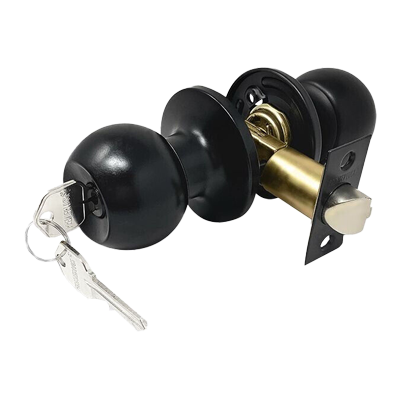 [EL01BL] Entry Lock Door Knob Matte Black GTT 