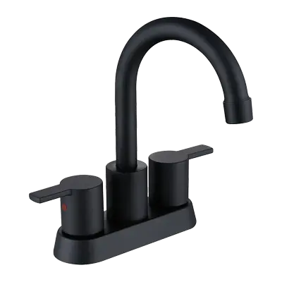 [TDF0159-BLK] 4" Two Handle Bathroom Faucet Matte Black